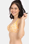 Rosaline Padded Non Wired Medium Coverage T Shirt Bra - Geoplay Yellow — thumbnail 3